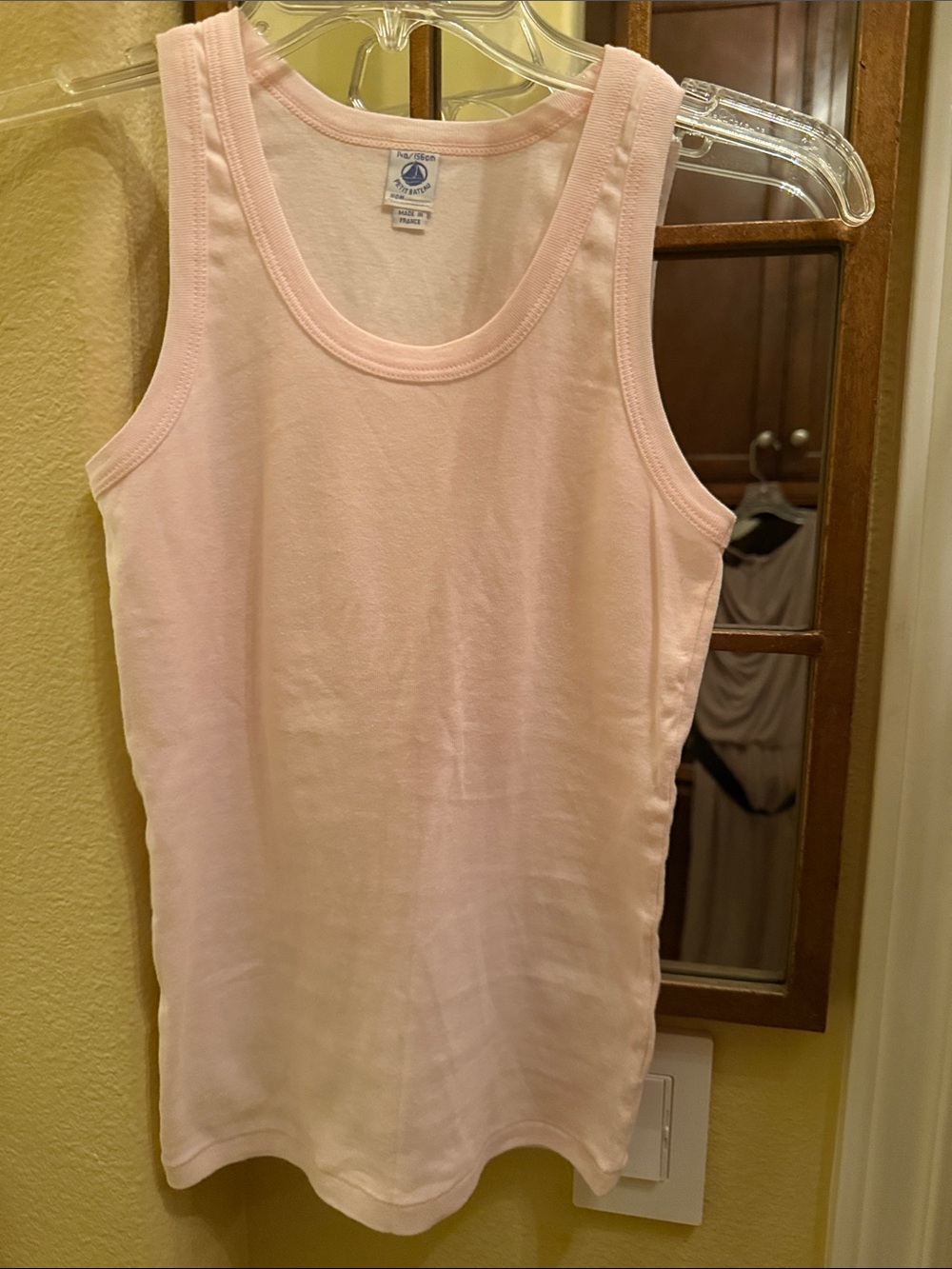 NEW Petit Bateau French Made Baby Pink Cotton Tank with Stretch XS/S